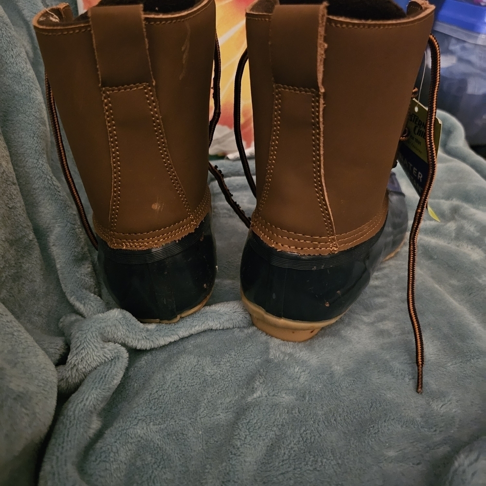 Western Chief Navy and Brown Water-Resistant Rain Boots - Picture 8 of 11